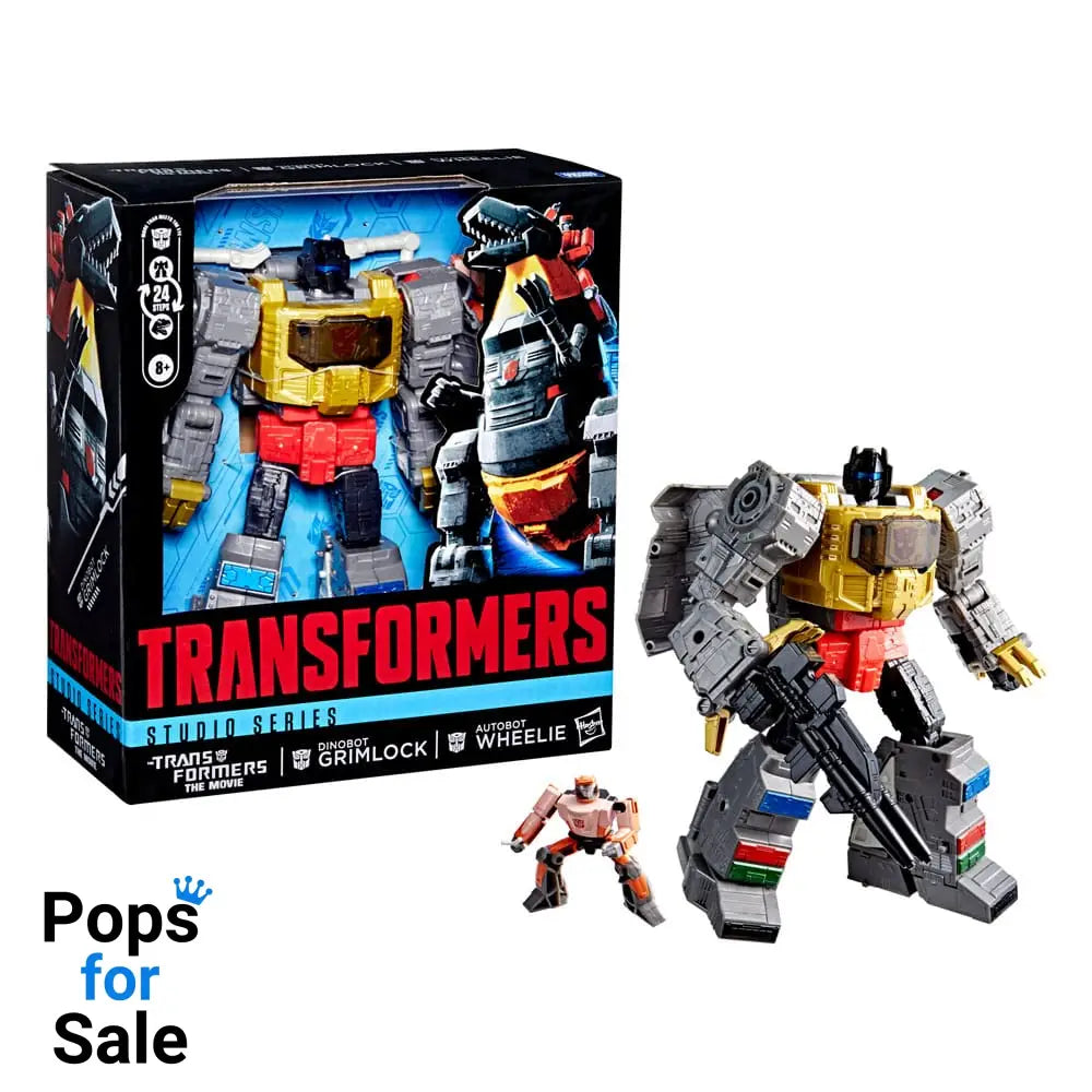 The Transformers: The Movie Studio Series Leader Class Action Figure Dinobot Grimlock & Autobot Wheelie 22 cm