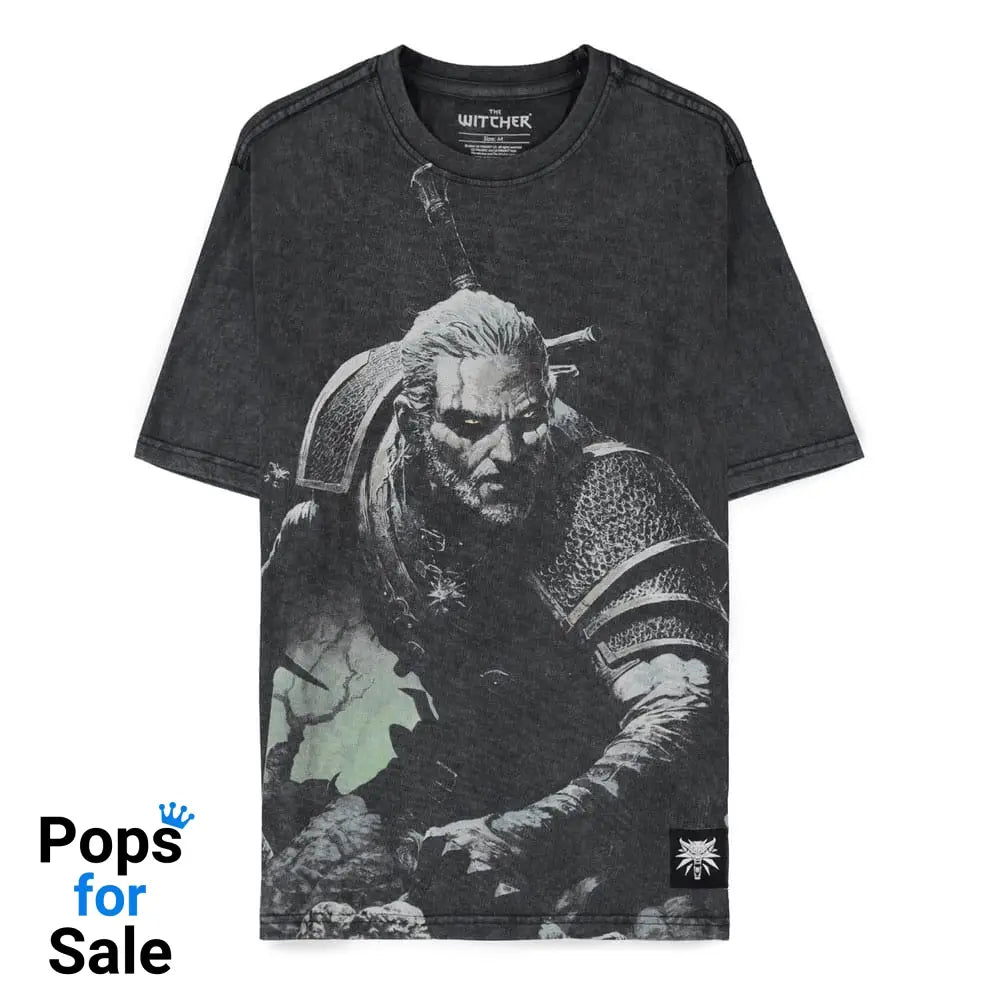 The Witcher Wild Hunt T-Shirt Geralt Washed Size L T-shirts
