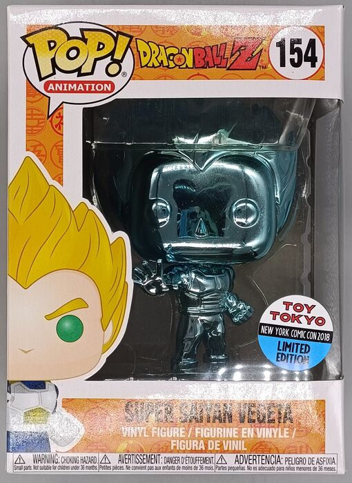 #154 Super Saiyan Vegeta (Blue) Chrome Dragon Ball Z 2018 Con Funko POP