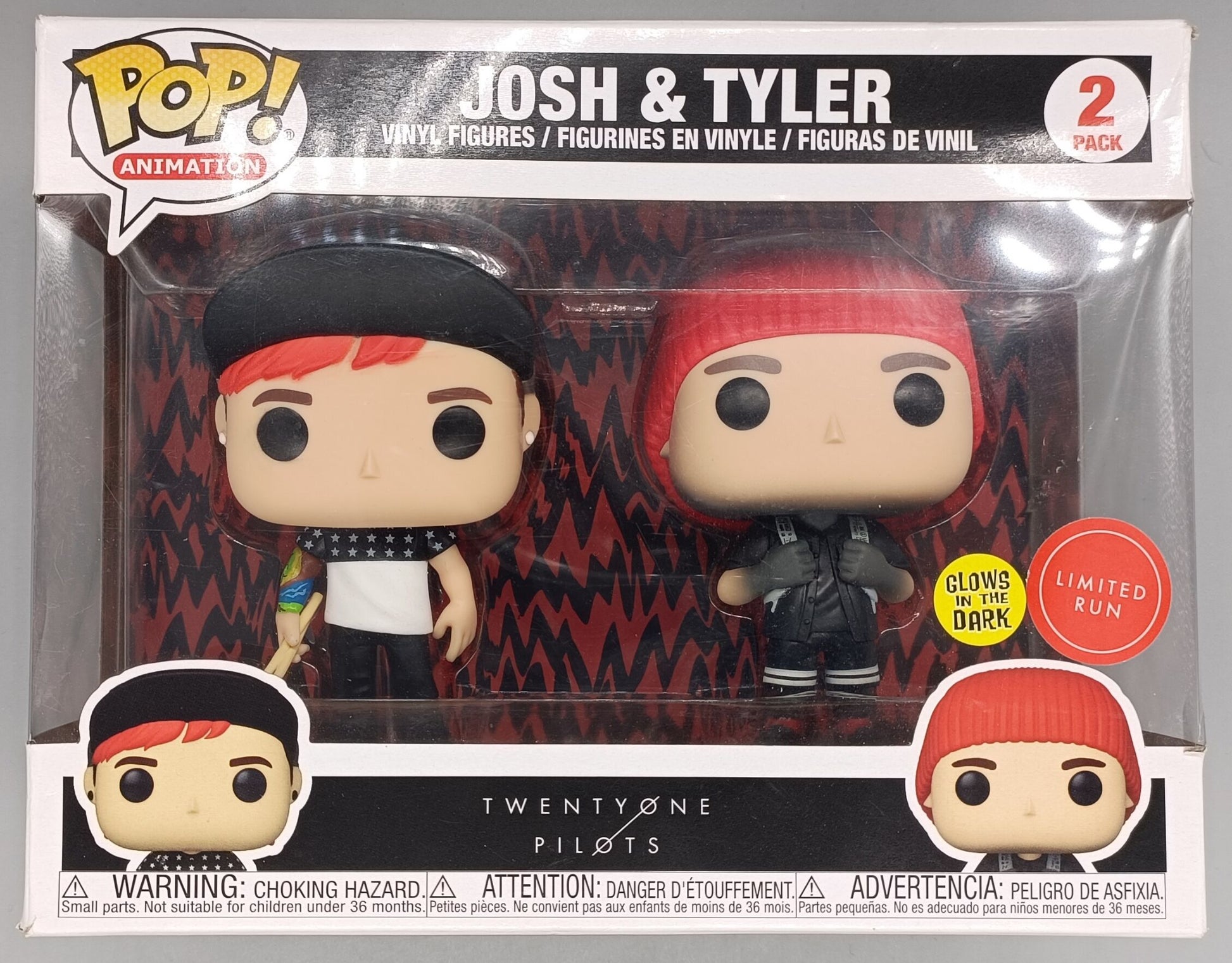 [2 Pack] Josh & Tyler - Glow - Rocks - Twenty One Pilots - Funko POP - Box Damaged
