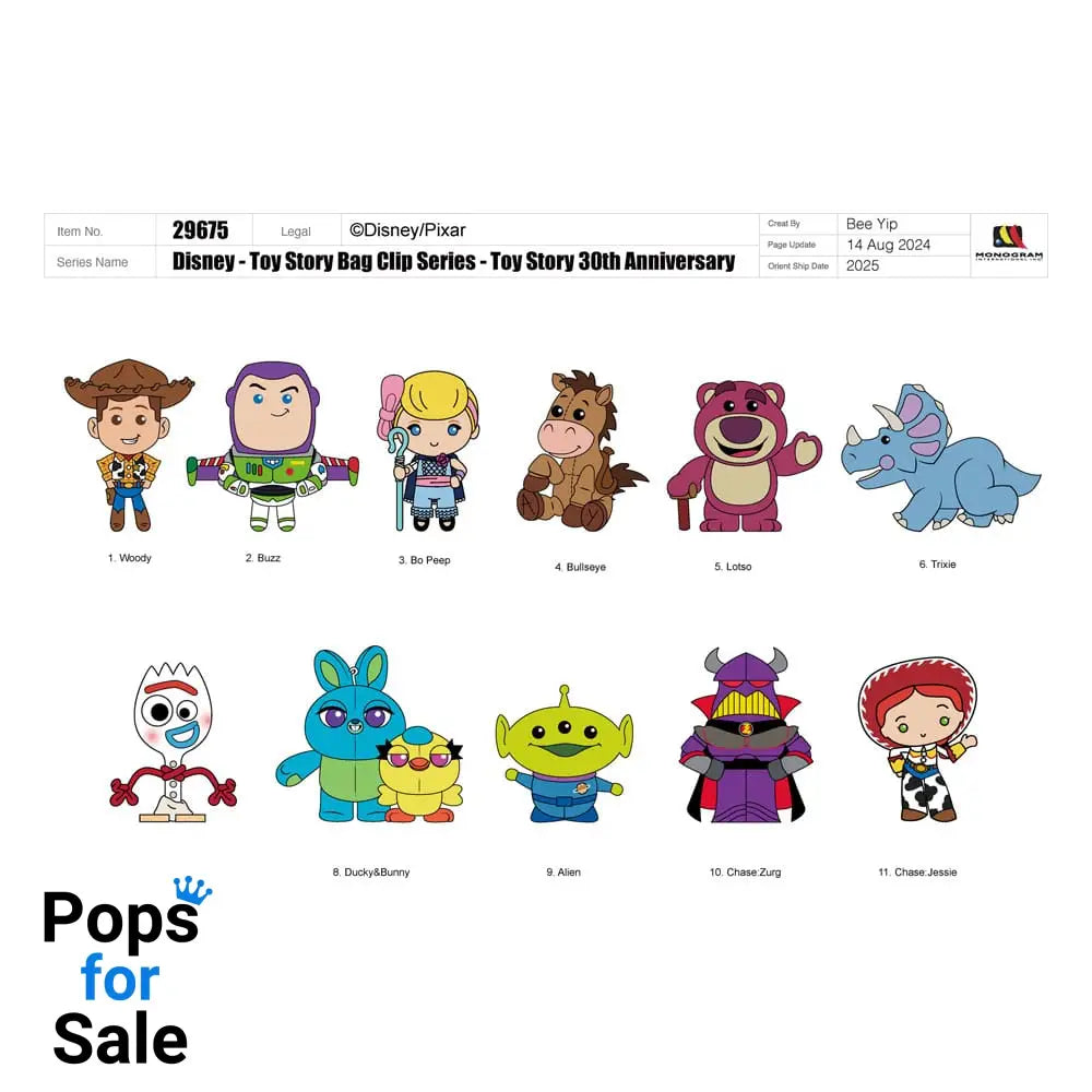 Toy Story 3D PVC Bag Clips 30th Anniversary Series 67 Display (24)