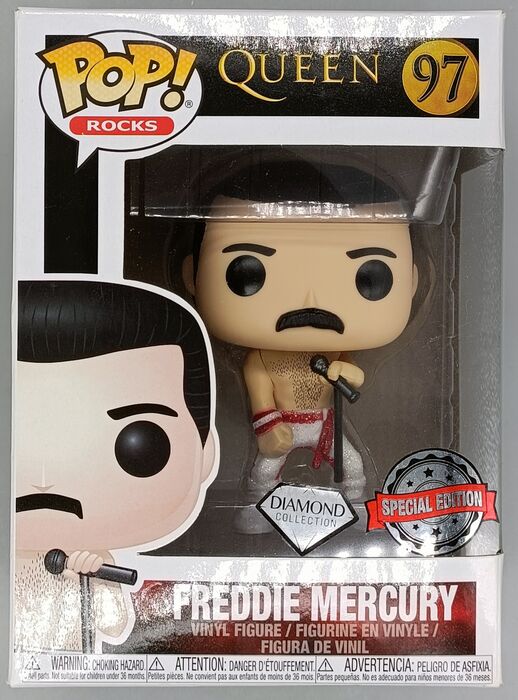 97 Freddie Mercury - Diamond - Rocks - Queen - Box Damaged Funko POP