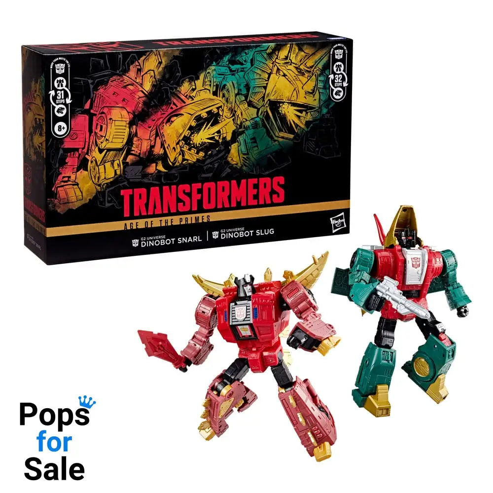 Transformers Age of the Primes Leader Class Action Figure G2 Universe Dinobots Snarl & Slug 19 cm
