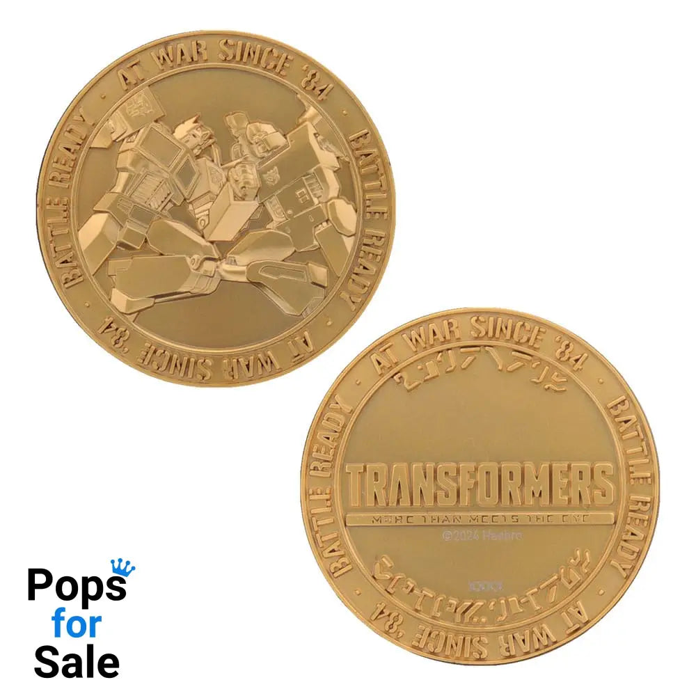Transformers Collectable Coin 40th Anniversary 24k Gold Plated Edition 4 cm