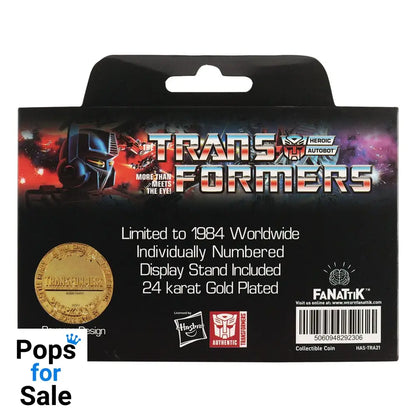 Transformers Collectable Coin 40th Anniversary 24k Gold Plated Edition 4 cm