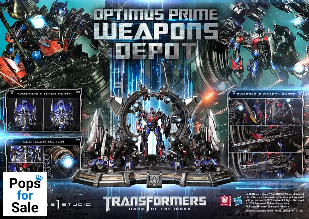 Transformers: Dark of the Moon (Film) Museum Masterline Statue Optimus Prime Weapons Depot 127 cm