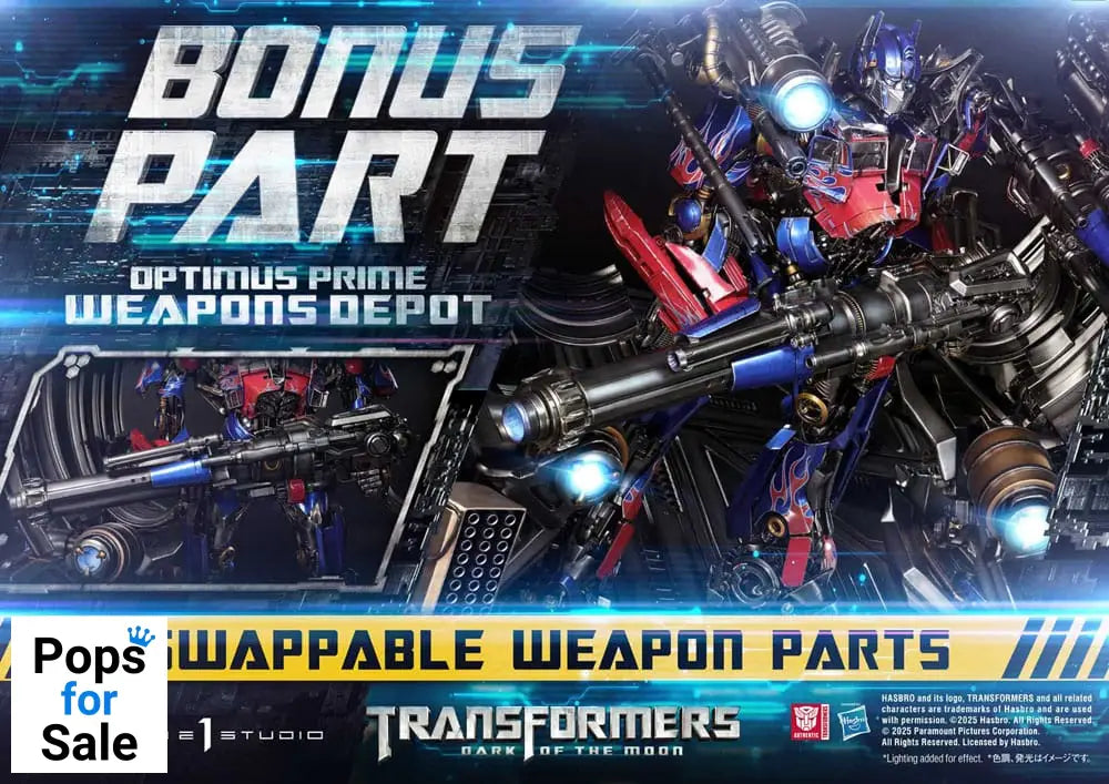 Transformers: Dark of the Moon (Film) Museum Masterline Statue Optimus Prime Weapons Depot Bonus Version 127 cm