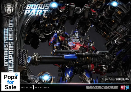 Transformers: Dark of the Moon (Film) Museum Masterline Statue Optimus Prime Weapons Depot Bonus Version 127 cm