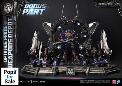 Transformers: Dark of the Moon (Film) Museum Masterline Statue Optimus Prime Weapons Depot Bonus Version 127 cm Statues