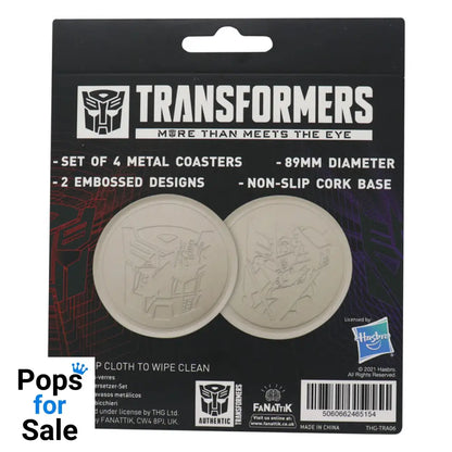 Transformers Set of 4 Embossed Metal Coasters Coasters