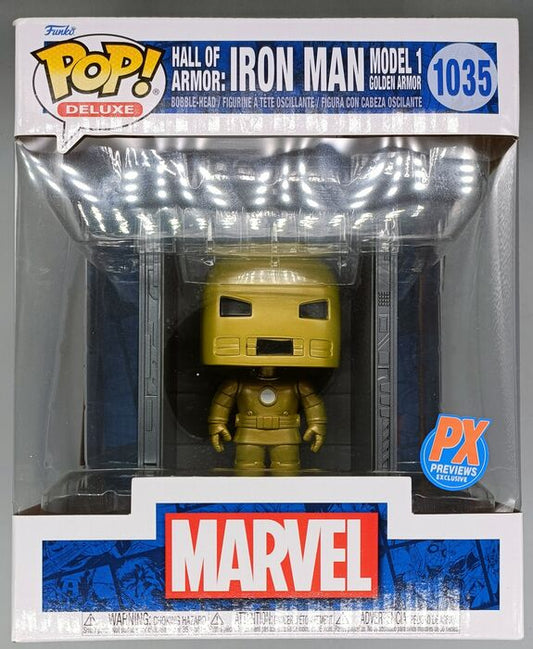 1035 Hall of Armor: Iron Man Model 1 (Golden Armor) Marvel Deluxe Funko POP