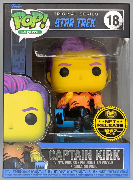 #18 Captain Kirk Blacklight Star Trek - Digital 1967p Box Damaged Funko POP