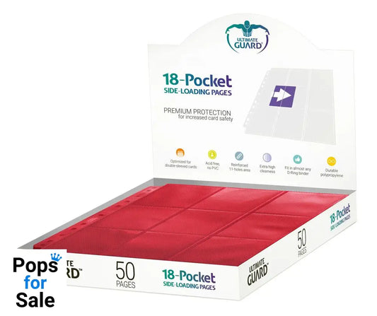 Ultimate Guard 18-Pocket Pages Side-Loading (50) - Red Card Binders & Sheets