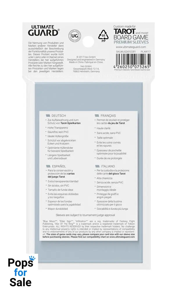 Ultimate Guard Board Game Sleeves (50) - Tarot