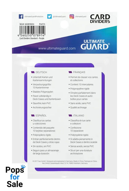 Ultimate Guard Card Dividers Standard Size (10) - Purple