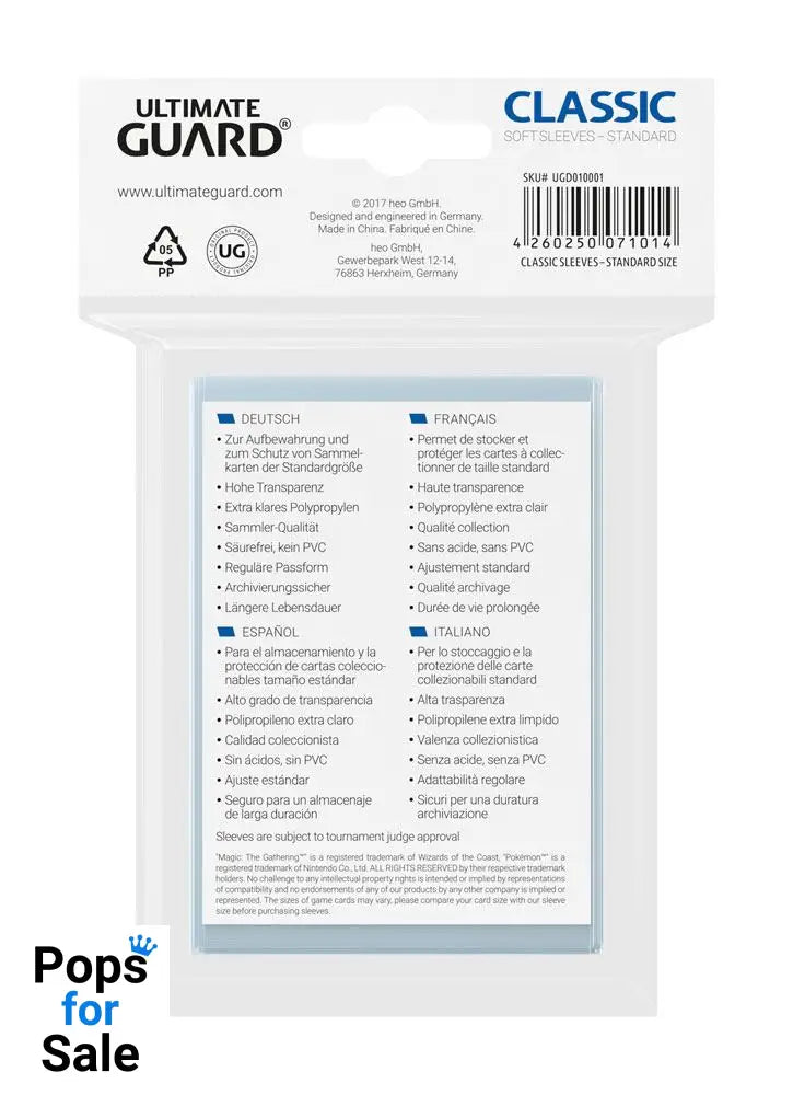 Ultimate Guard Classic Sleeves Standard Size (100)