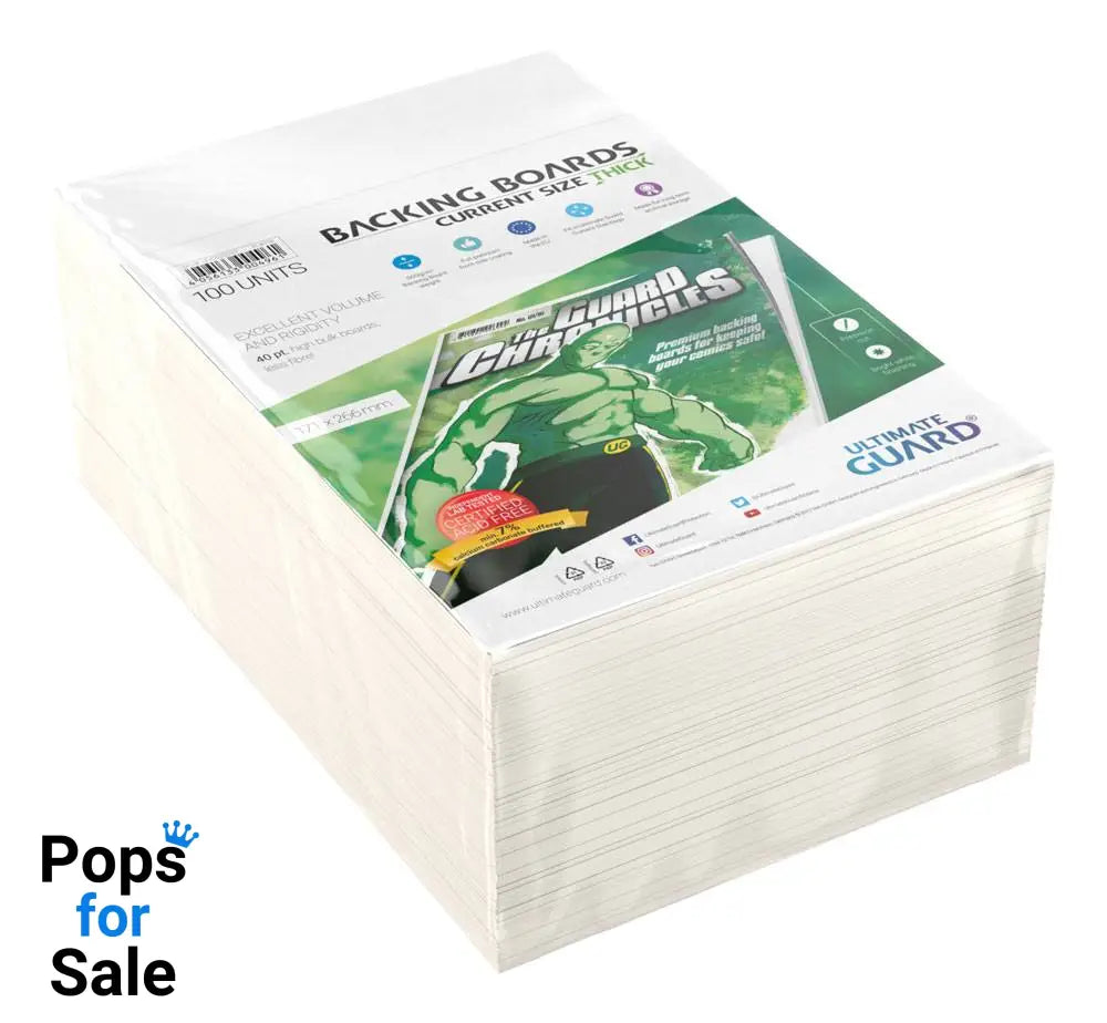Ultimate Guard Comic Backing Boards (100) - Current Size Thick