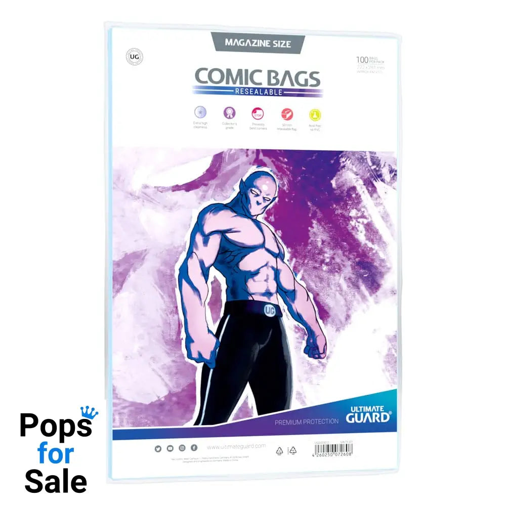 Ultimate Guard Comic Bags Resealable (100) - Magazine Size Comics storage & Protection