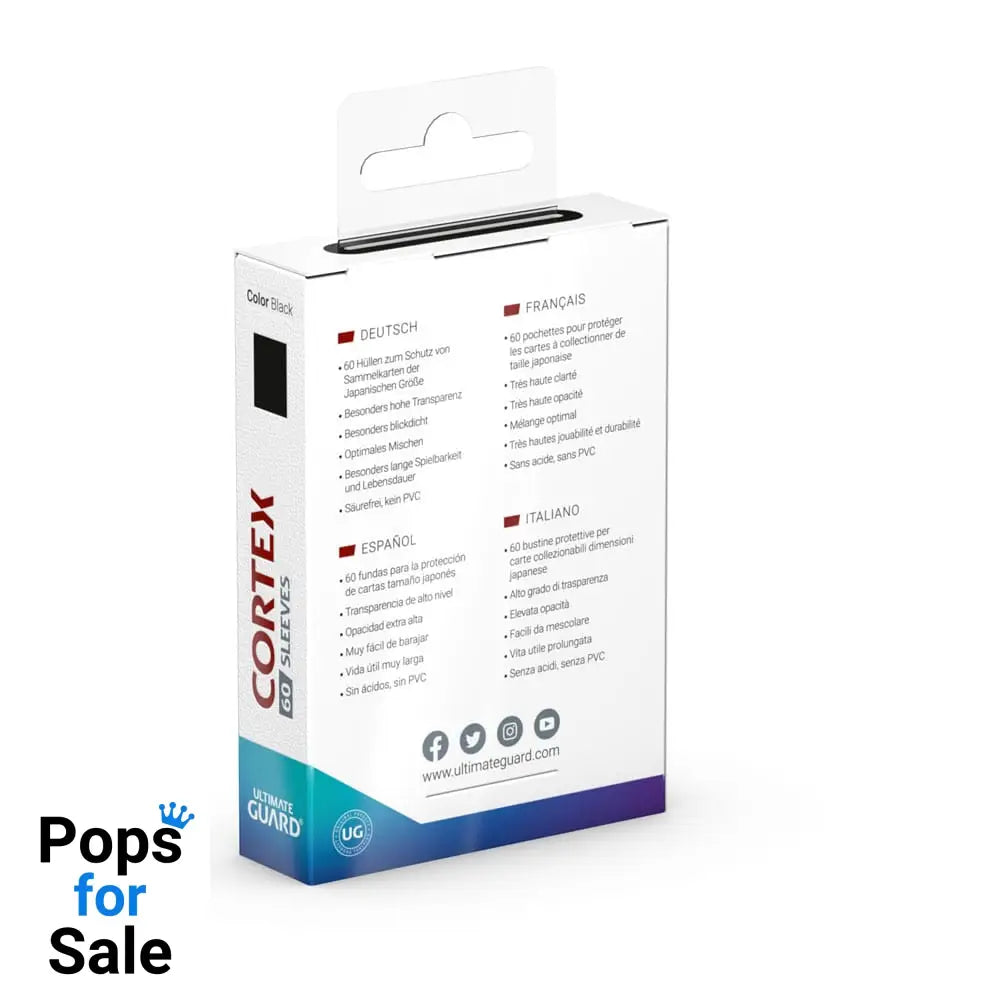 Ultimate Guard Cortex Sleeves Japanese Size (60) - Black