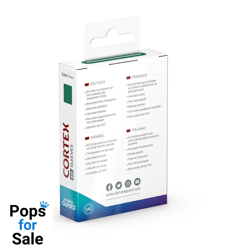 Ultimate Guard Cortex Sleeves Japanese Size (60) - Green Card Sleeves (Japanese Size)