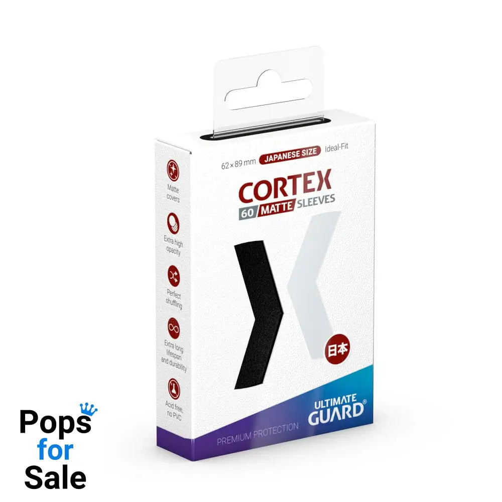 Ultimate Guard Cortex Sleeves Matte Japanese Size (60) - Black Card Sleeves (Japanese Size)