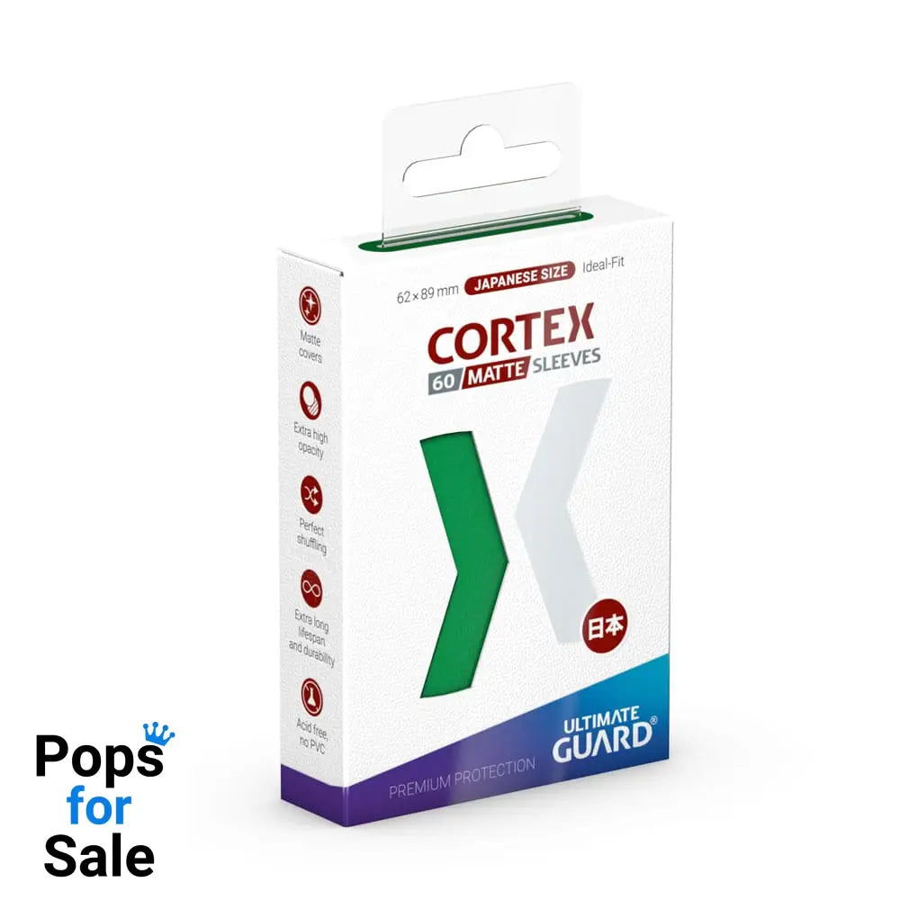 Ultimate Guard Cortex Sleeves Matte Japanese Size (60) - Green Card Sleeves (Japanese Size)