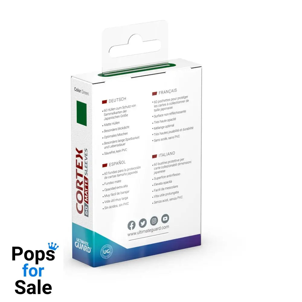 Ultimate Guard Cortex Sleeves Matte Japanese Size (60) - Green