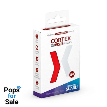 Ultimate Guard Cortex Sleeves Matte Japanese Size (60) - Red Card Sleeves (Japanese Size)