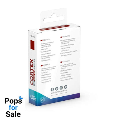 Ultimate Guard Cortex Sleeves Matte Japanese Size (60) - Red Card Sleeves (Japanese Size)