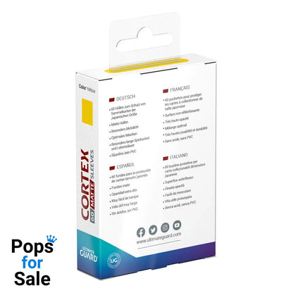 Ultimate Guard Cortex Sleeves Matte Japanese Size (60) - Yellow Card Sleeves (Japanese Size)