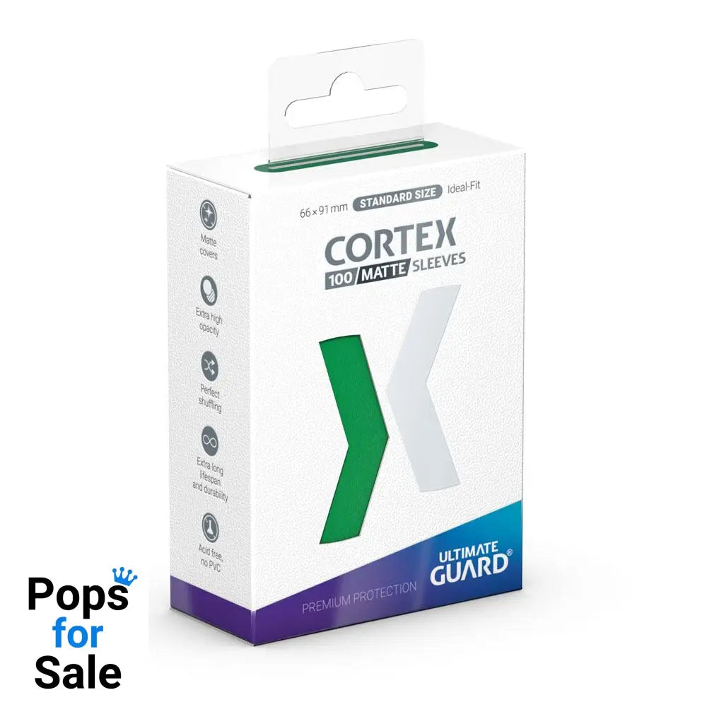 Ultimate Guard Cortex Sleeves Matte Standard Size (100) - Green Card Sleeves (Standard Size)