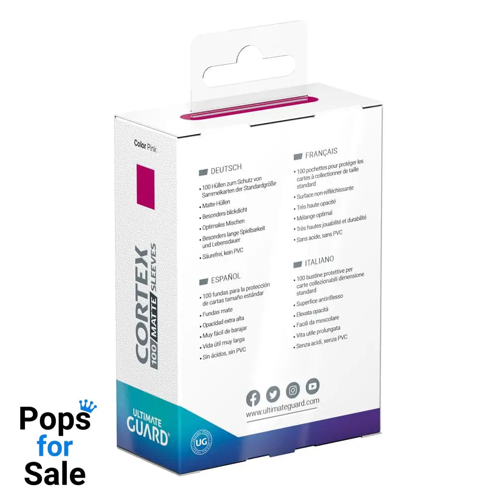 Ultimate Guard Cortex Sleeves Matte Standard Size (100) - Pink