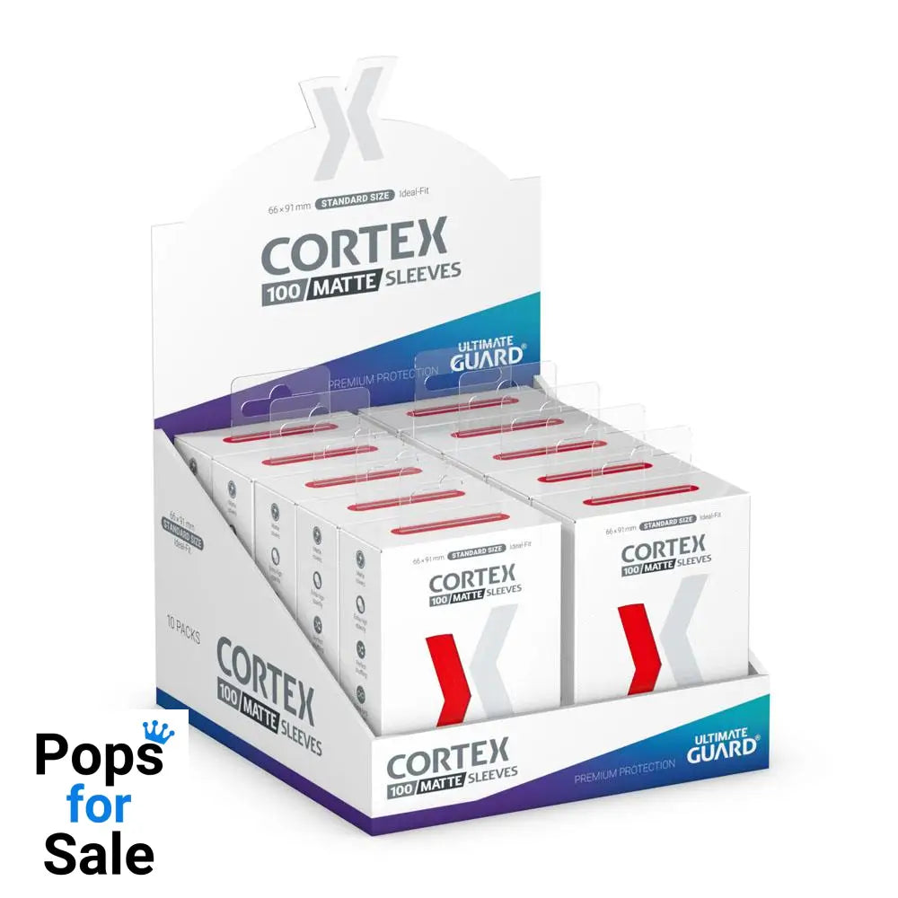 Ultimate Guard Cortex Sleeves Matte Standard Size (100) - Red Card Sleeves (Standard Size)