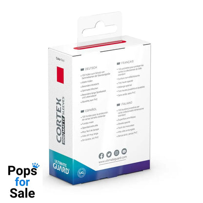 Ultimate Guard Cortex Sleeves Matte Standard Size (100) - Red Card Sleeves (Standard Size)