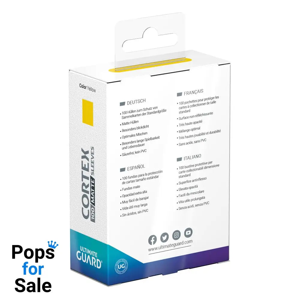 Ultimate Guard Cortex Sleeves Matte Standard Size (100) - Yellow Card Sleeves (Standard Size)