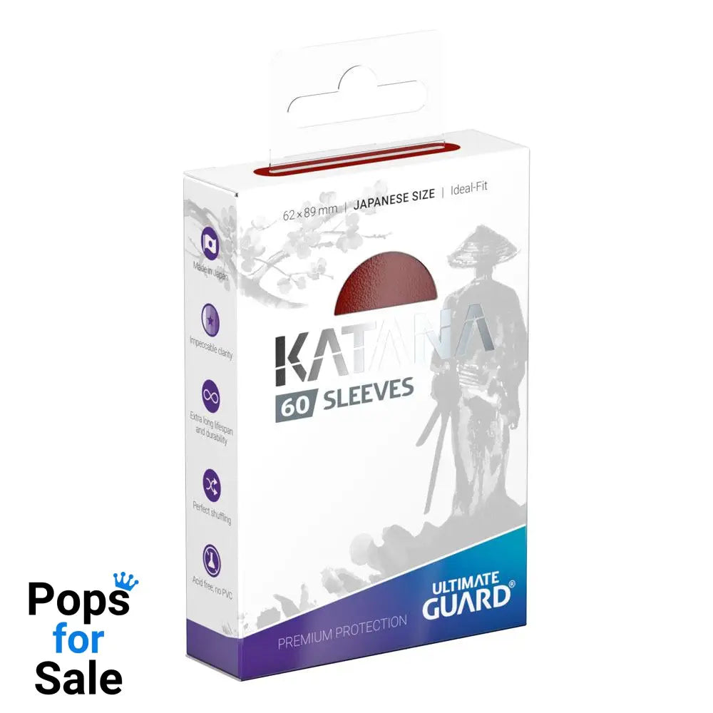 Ultimate Guard Katana Sleeves Japanese Size (60) - Red Card Sleeves (Japanese Size)