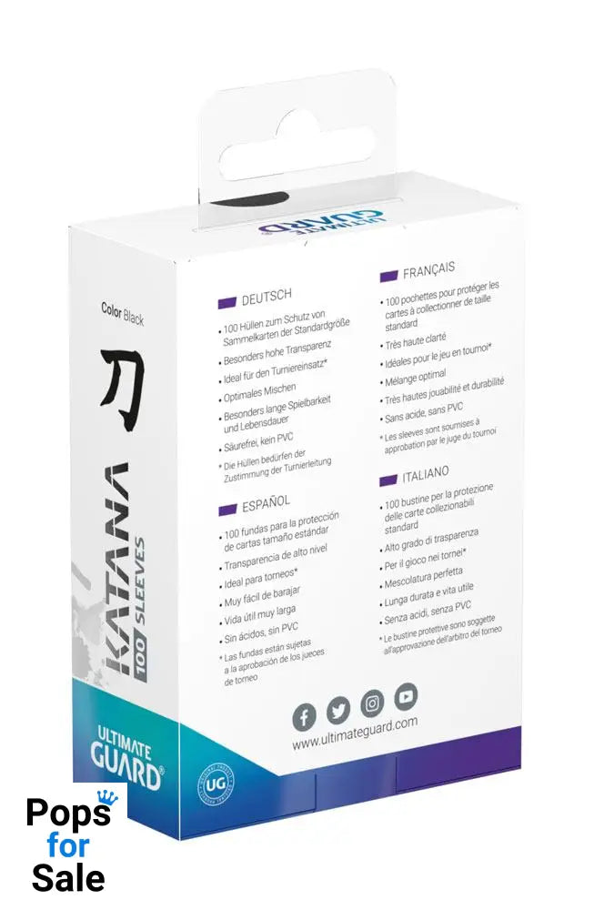 Ultimate Guard Katana Sleeves Standard Size (100) - Black