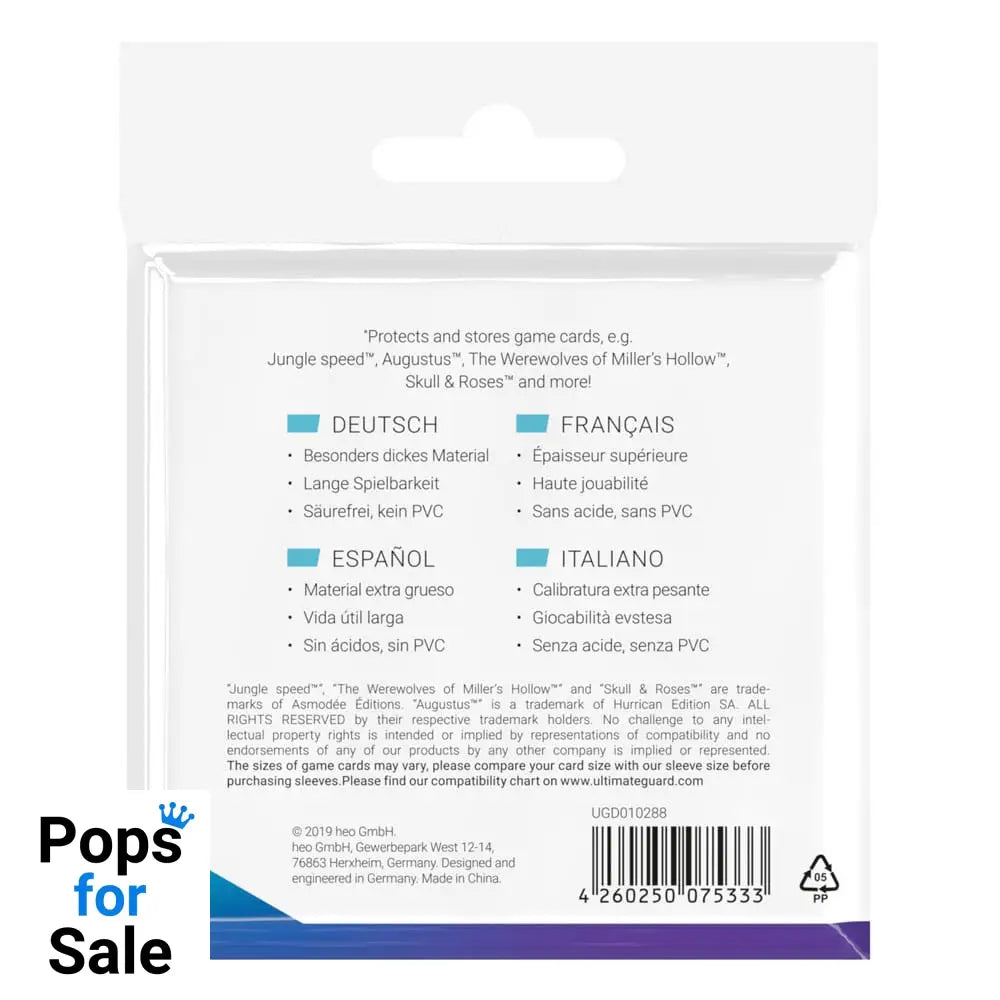 Ultimate Guard Premium Soft Sleeves for Board Game Cards Big Square (50) Card Sleeves for Board Game Cards