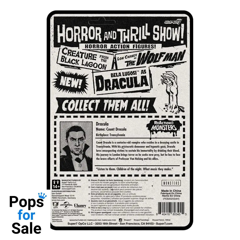 Universal Monsters ReAction+ Action Figure Wave 1 Dracula 10 cm