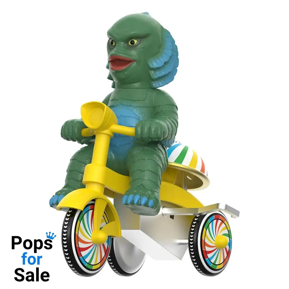 Universal Monsters Super Cycles Action Figure Creature from the Black Lagoon (Dark Green with Yellow Trike) 13 cm