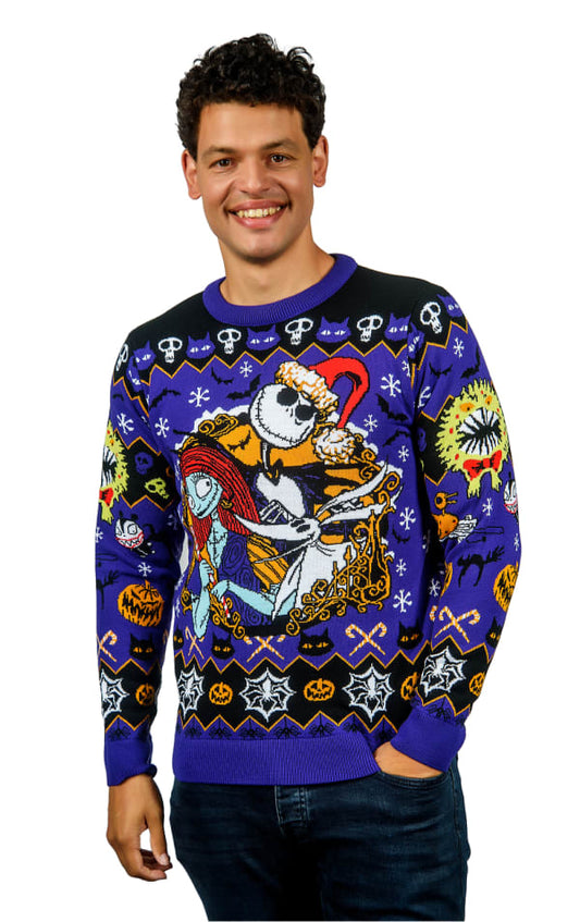Nightmare Before Christmas: Jack and Sally Christmas Jumper (Size: XXL)