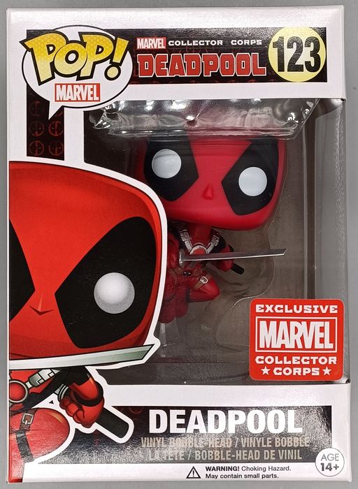 #123 Deadpool (Leaping) - Marvel Collector Corps Box Damaged Funko POP