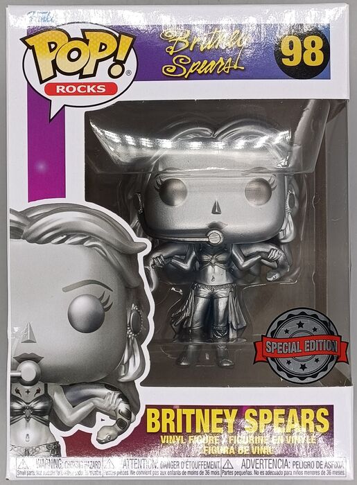 #98 Britney Spears (Slave 4 U- Platinum) Metallic 5 - Box Damaged Funko POP