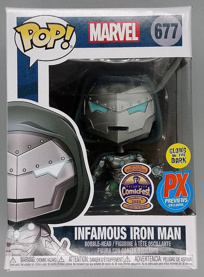 #677 Infamous Iron Man - Glow - Marvel - 30000pc Limited Edition Box Damaged Funko POP