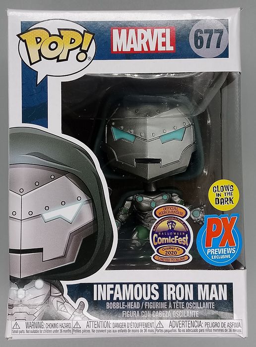 #677 Infamous Iron Man - Glow - Marvel - 30000pc Limited Edition Box Damaged Funko POP