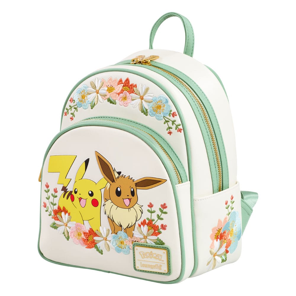 Pokemon by Loungefly Mini Backpack Pikachu & Eevee Floral NEW