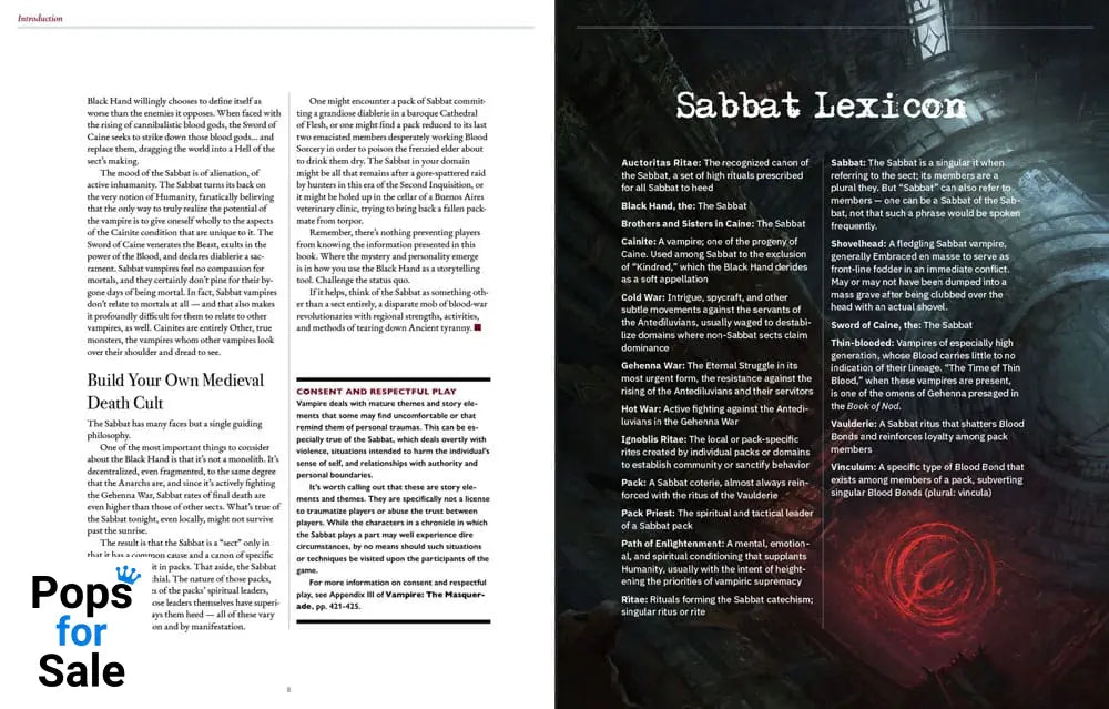 Vampire: The Masquerade 5th Edition RPG book Sabbat: The Black Hand Sourcebook *Englische Version* Board games and