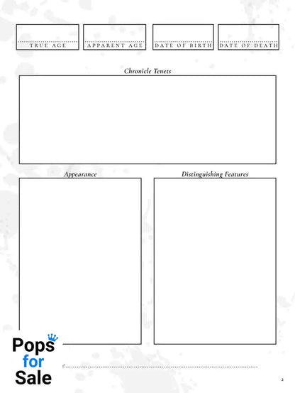 Vampire: The Masquerade 5th Edition RPG Journal Expanded Character Sheet Journal *Englische Version*