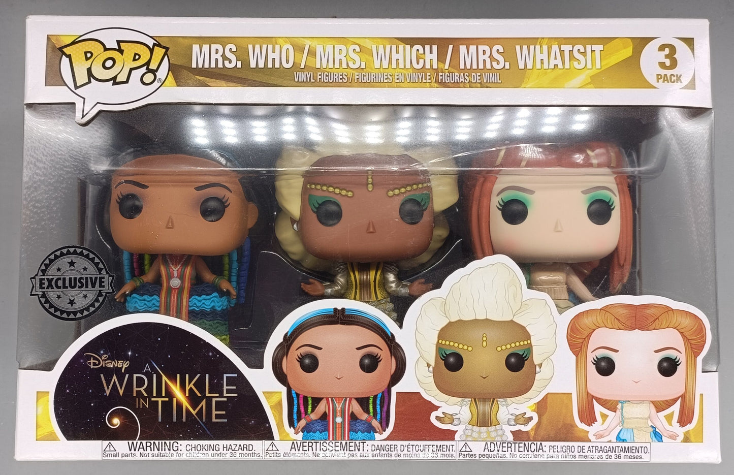 [3 Pack] Mrs. Who Mrs. Which Mrs. Whatsit - Disney A Wrinkle In Time - Funko POP - Box Damaged