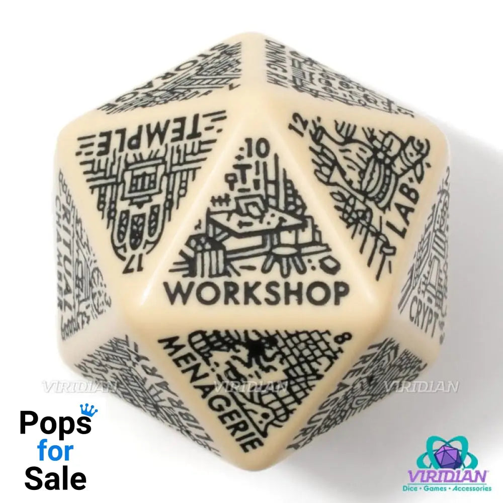 Viridian Jumbo Dice Dungeon Room Generator D20 Beige